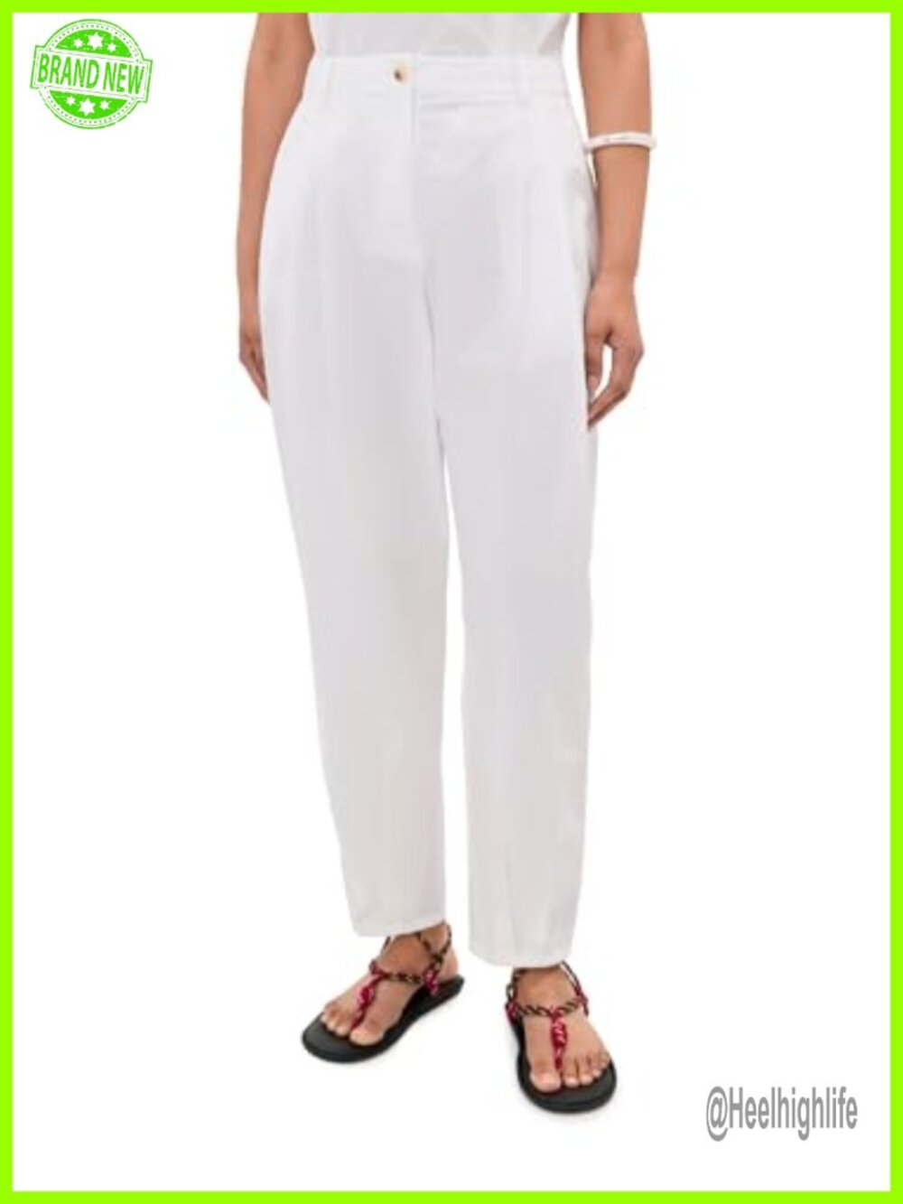 Le Bop Wilder Poplin Pants High Rise Pleated Cuffed